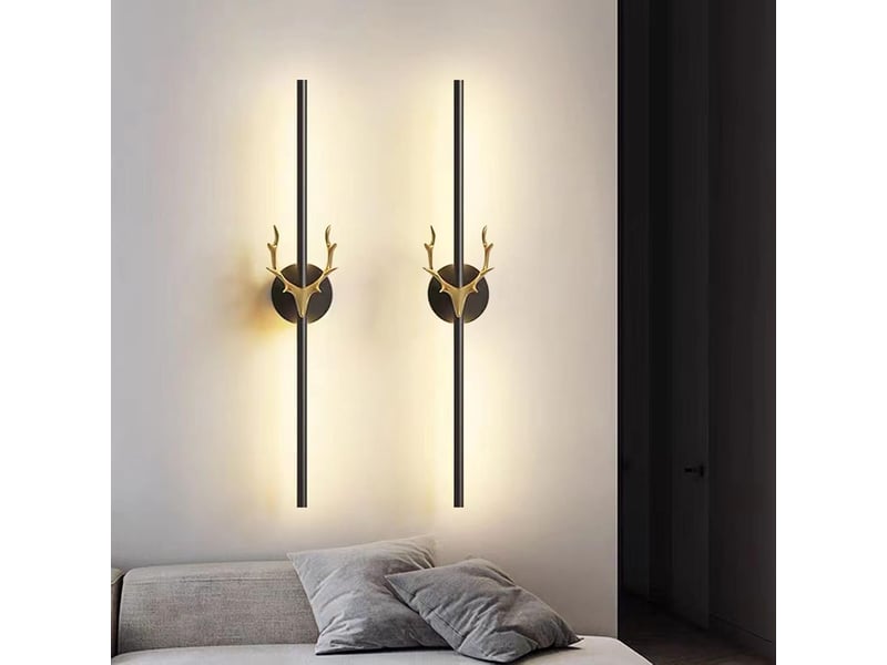 Applique murale intérieure dimmable 2700k-6500k longue design 65cm noir - Conforama C
