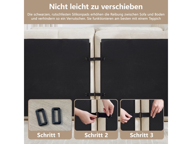  Canapé d’angle modulable 2 places en chenille beige – 194 x 160 x 68 cm Fay Lum - Conforama R