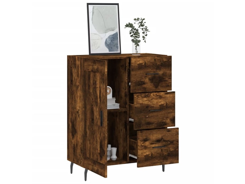  Buffet - bahut - meuble de rangement chêne fumé 69,5x34x90 cm bois d'ingénierie  - Conforama D