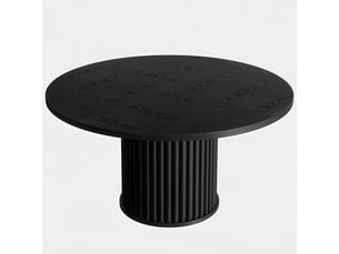 Table à manger ronde,120x120x76 cm,avec pied central en métal,mdf,noir