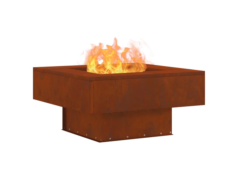  Brasero exterieur, foyer camping rouillé 80x80x40 cm acier patiné shl58760  - Conforama C