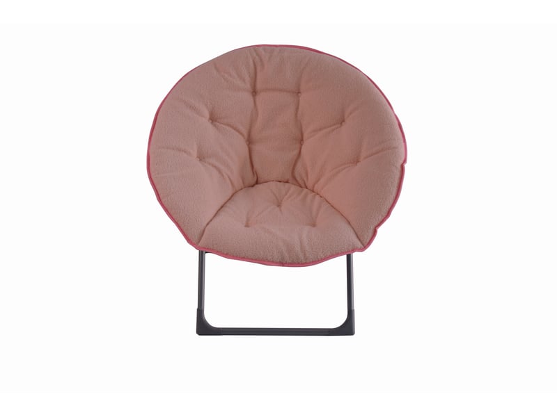  Fauteuil lune pliant,80x80x37 cm,structure métallique,tissu,rose  - Conforama A