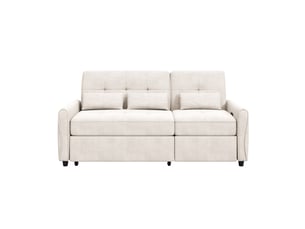 Canapé convertible 3 places en chenille, dossier réglable, lit extensible, fonction couchage