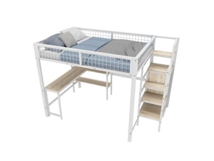 Lit mezzanine 140x200 cm ROLIPO coloris blanc
