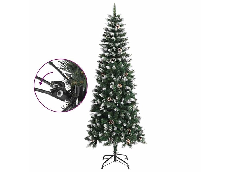  Sapin de noël artificiel, arbre de noël avec support vert 240 cm pvc shl1690  - Conforama C