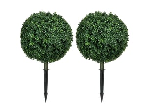 Fleurs artificielles - lot de 2 - design moderne - plastique - vert - pour décoration intérieure