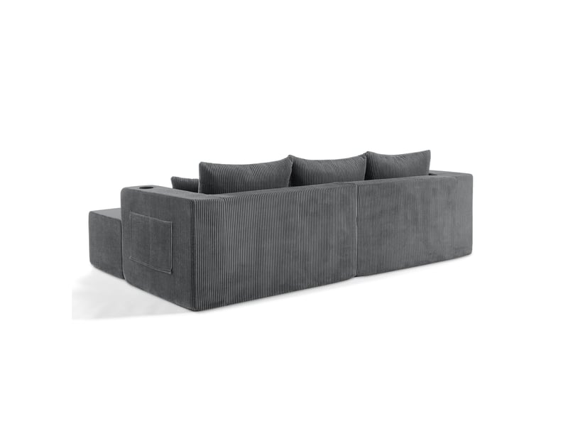  Canapé d’angle modulable 3 places 230x138x75 cm gris  - Conforama D