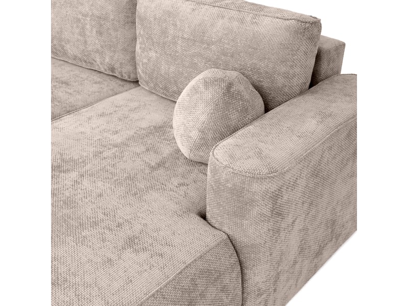  Canapé d'angle moon mini avec fonction couchage, tissu flow, côté droit, taupe (01)  - Conforama D