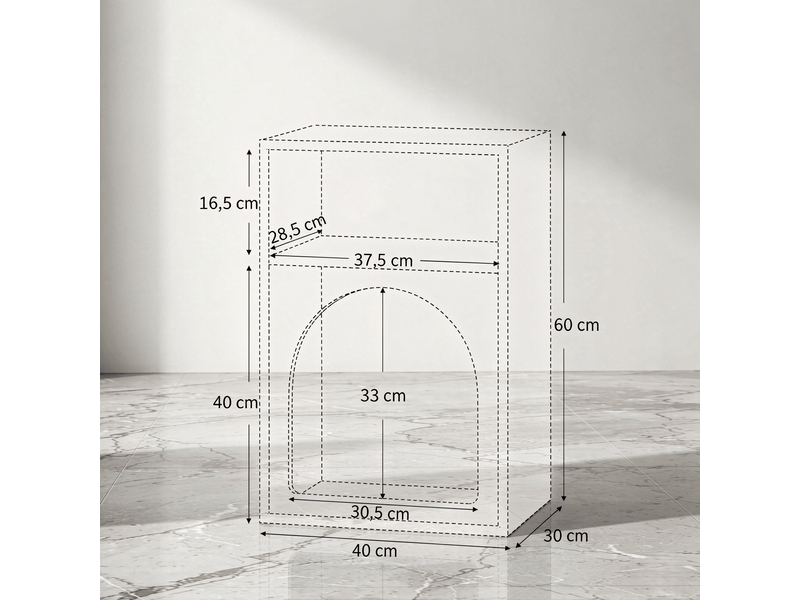 Lot de 2 tables de chevet avec étagères ouvertes, design courbé moderne - Conforama C