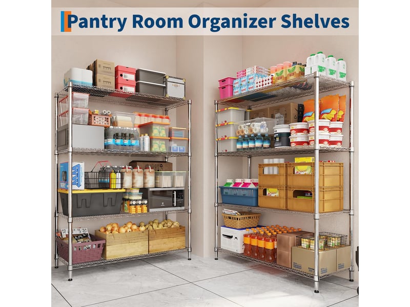  Rayonnage métallique étagère chromée ultra-résistante 4 niveaux, 4 roulettes, 119x46x180cm, cuisine garage cellier bureau pro PHK_3AFQ76HG - Conforama D