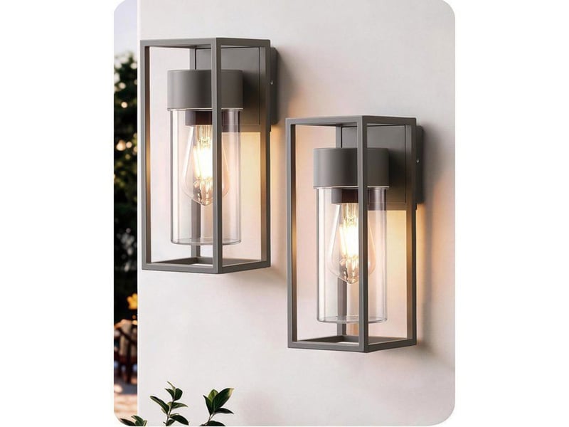  Applique murale exterieure anthracite ip44 aluminium e27 lot de 2 370618_AADHT73229_6_DROPFR - Conforama A