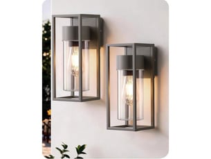 Applique murale exterieure anthracite ip44 aluminium e27 lot de 2