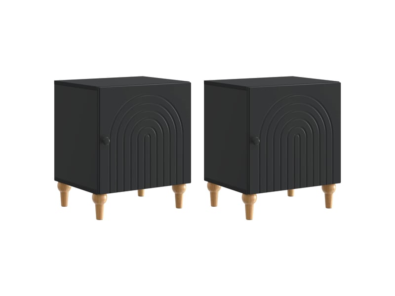  Table de chevet 2 pièces noir 43 x 34,5 x 50 cm  - Conforama B