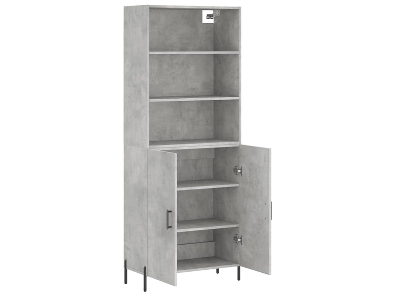  Buffet haut - bahut - meuble de rangement gris béton 69,5x34x180 cm bois d'ingénierie  - Conforama D