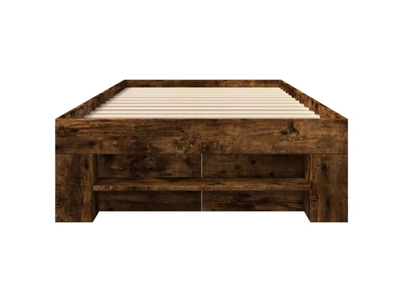 Lit simple- lit adulte - cadre de lit avec rangement avec tiroir chêne fumé 80 x 200 cm - Conforama D