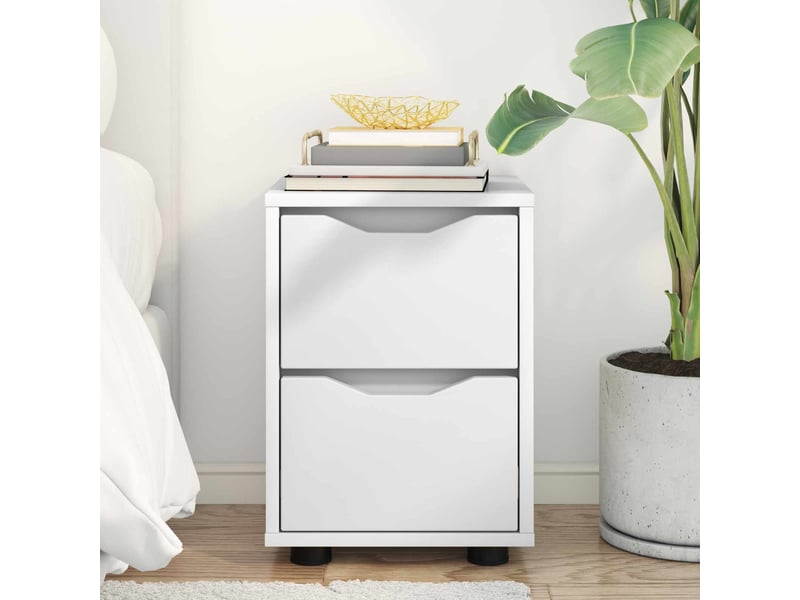 Table de chevet - cabinet de chevet - table de nuit blanc 30,5 x 30 x 43 cm bois d'ingénierie - Conforama C
