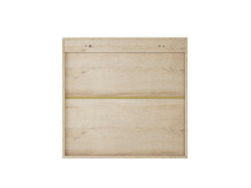  Armoire de salle de bain murale 2 portes sans poignées, rangement fermé, en mdf aspect chêne, 60 × 21,6 × 58 cm  - Conforama A