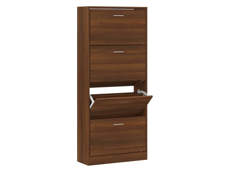  Meuble à chaussure | armoire à chaussures chêne marron 63x24x147cm bois d'ingénierie  - Conforama A