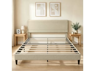 Lit simple 160x200 cm <strong></strong>  <strong></strong> coloris beige