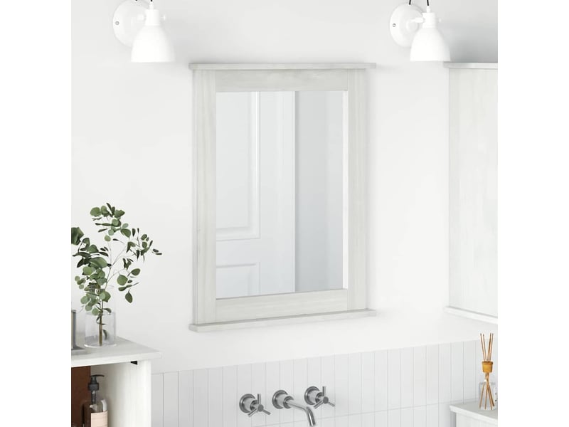 Miroir, miroir décoratif vigo blanc antique 55,5 x 5 x 70 cm bois de pin massif cf62933 - Conforama B