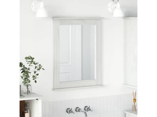 Miroir rectangulaire à fixer coloris blanc <strong></strong> <strong></strong> - 55.5 cm x 70 cm