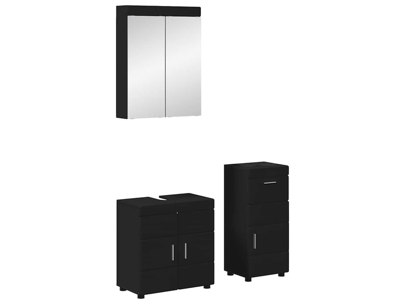  Ensemble de mobilier de salle de bain tulum 3 pièces noir cf64726  - Conforama B