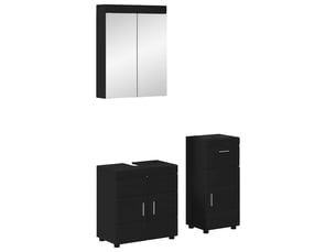 Ensemble de mobilier de salle de bain tulum 3 pièces noir cf64726