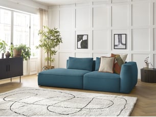 Canapé droit fixe BOBOCHIC LEOPOLD 3 places Velours bleu
