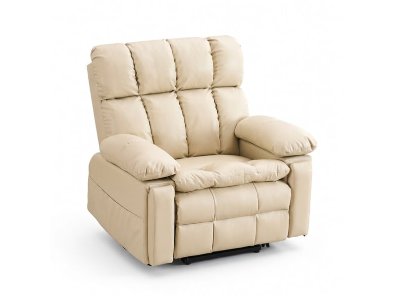  Fauteuil relax électrique crème grand format avec deux moteurs et aide au lever pour salon fauteuil inclinable multifonction  - Conforama A