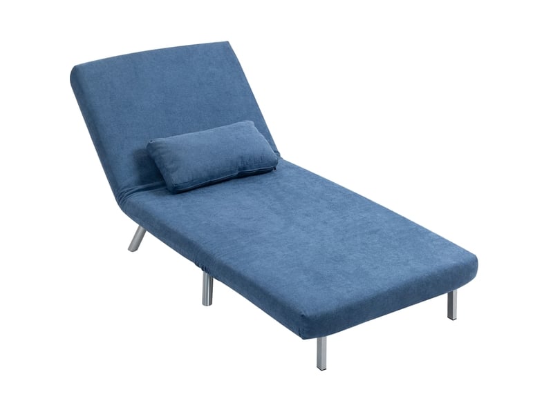  Fauteuil-lit 2-en-1 bleu avec dossier réglable et coussin  - Conforama A