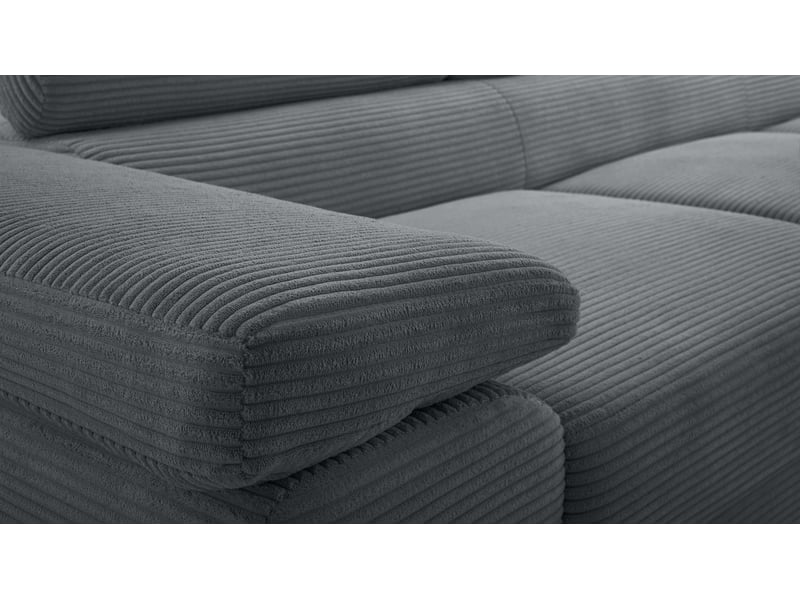  Canapé d’angle en velours côtelé arborio 280 cm gris foncé d Arborio - Conforama D