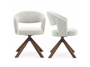 Lot de 2 chaises de salle à manger pivotantes,47x47,5x81,5 cm,tissu,gris clair