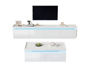 Meuble tv coloris blanc  <strong>RAUMIO</strong>  <strong></strong>