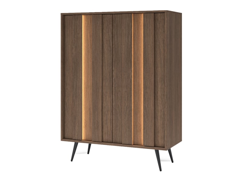  Buffet hafano, meuble 2 étagères, 94x40x126h cm marron noyer Hafano - Conforama A