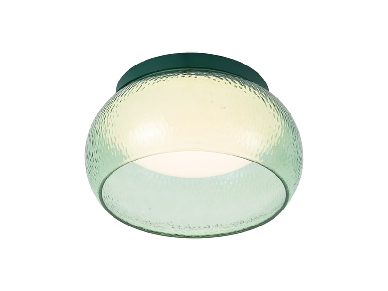  Art deco plafondlamp groen met glas incl. Led 3-staps dimbaar - thimble  - Conforama E