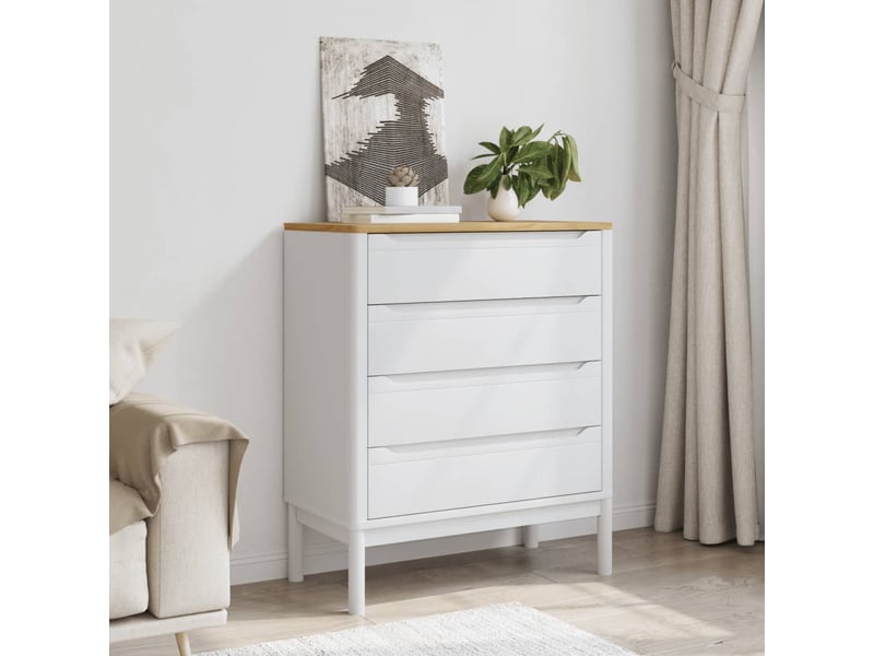  Commode chambre adulte, armoire à tiroirs floro blanc bois de pin massif shl92437  - Conforama C