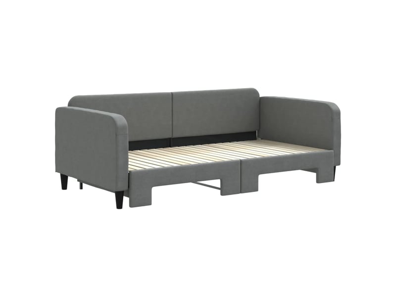  Lit simple- lit adulte -  lit de jour avec gigogne sans matelas gris foncé 100x200 cm  - Conforama B