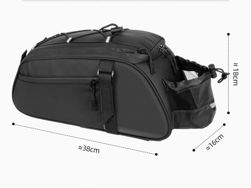  Sac de porte-bagages polyester 900d noir 38x16x18cm  - Conforama B