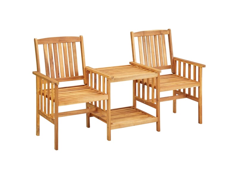  Chaises de jardin avec table à thé et coussins acacia solide cf30797  - Conforama A