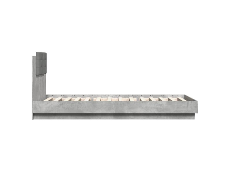  Lit simple- lit adulte -  cadre de lit sans matelas gris béton 100x200 cm  - Conforama D