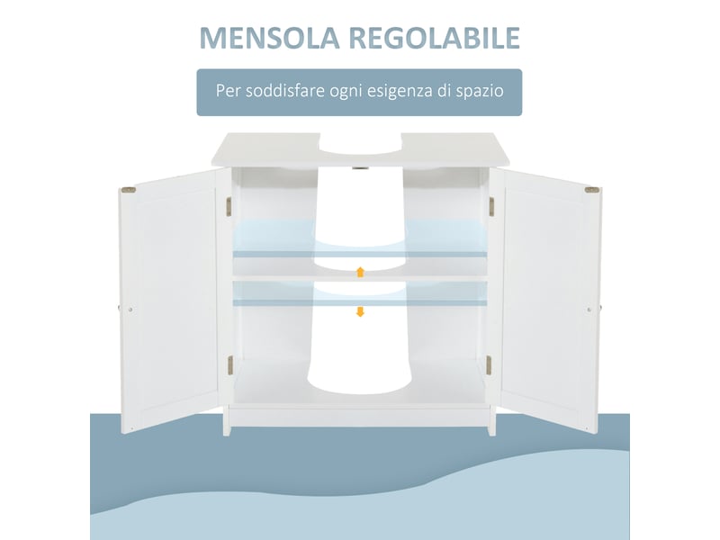  Meuble sous lavabo blanc avec découpe en u, 60 x 30 x 60 cm  - Conforama W