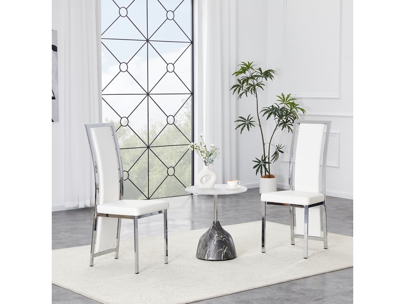  Lot de 2 chaises de salle à manger à dossier haut 109 cm evryae  - Conforama D