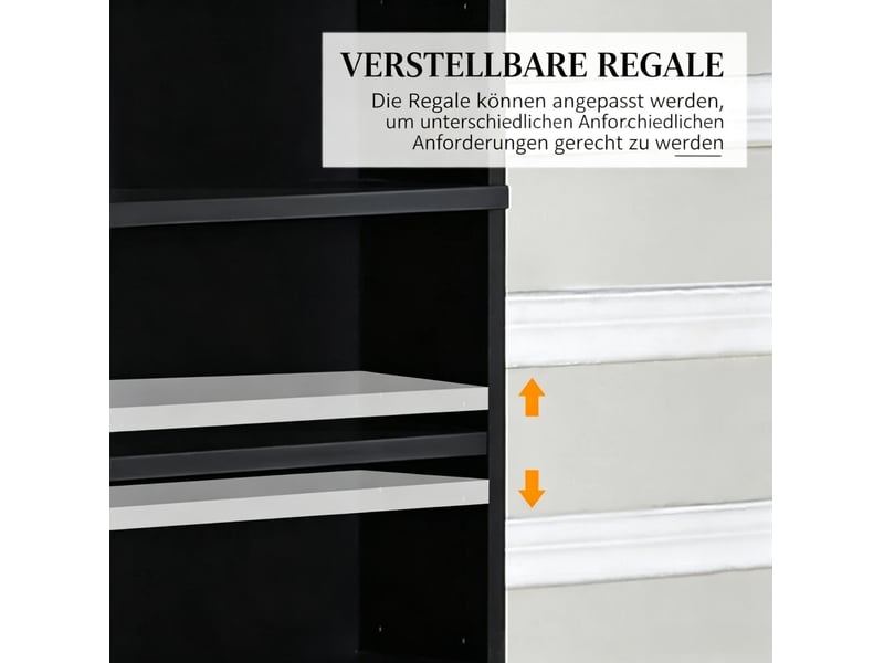  Rangement média 102x23,5x195 cm réglable mdf noir  - Conforama D