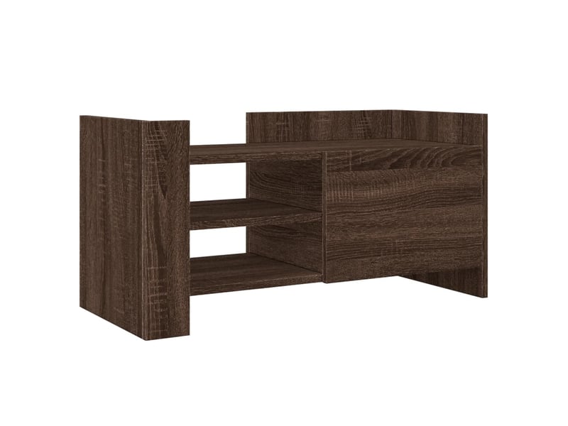  Meuble tv - banc tv - meuble de rangement chêne marron 80x35x40 cm bois d'ingénierie  - Conforama A