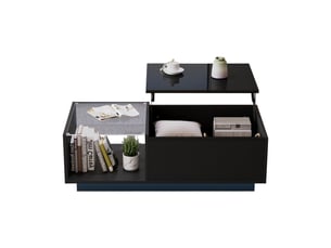 Table basse rectangulaire coloris noir <strong>MERAX</strong> <strong>table basse noir</strong> - 50 cmx100 cm