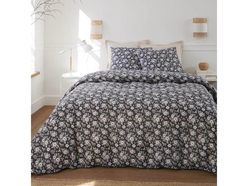  Parure de lit 220x240 cm gaze de coton sakura PD23731 - Conforama D