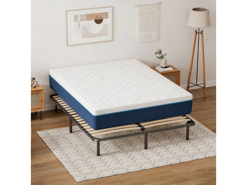  Ensemble matelas en mousse + sommier à lattes 160x200cm, epaisseur du matelas 16cm  - Conforama E