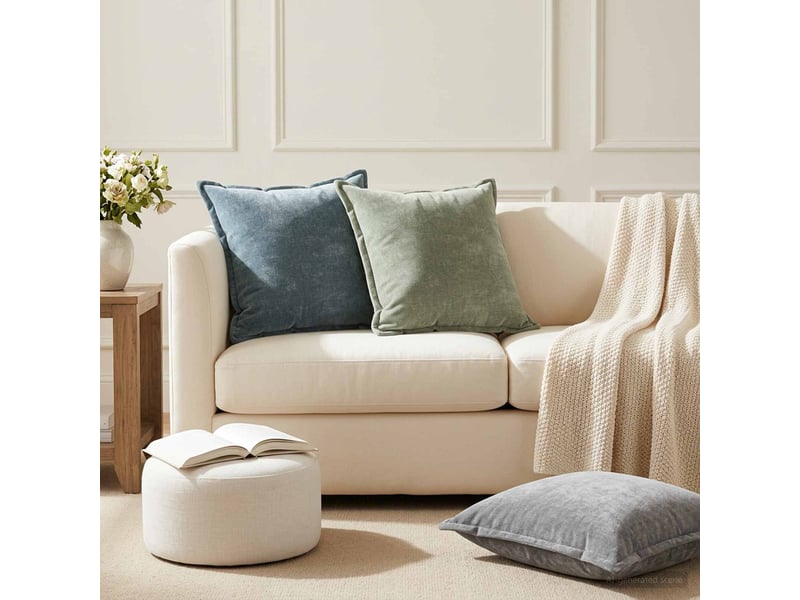  Lot de 6 housses de coussin houten vert 60 x 60 cm tissu chenille cf49873  - Conforama B
