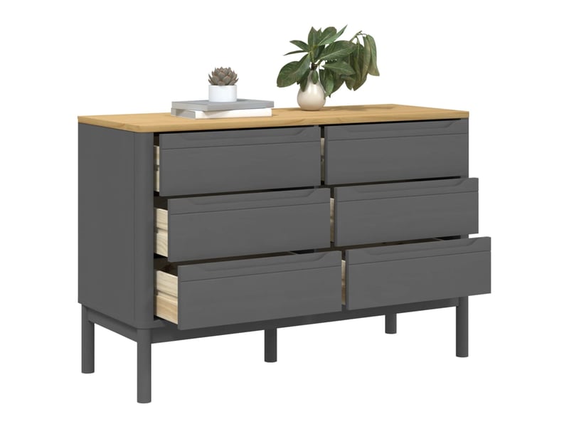  Commode chambre adulte, armoire à tiroirs floro gris bois de pin massif shl72839  - Conforama D