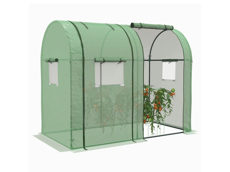  Serre de jardin en film - 2 portes roulantes - fenêtre latérale - protection uv - dimensions 185x94x150cm - Conforama A